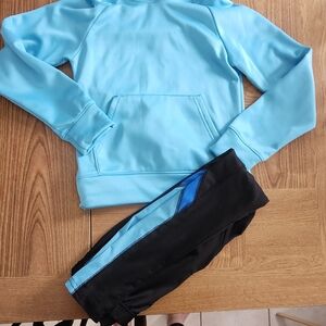 Light Blue Active Hoodie with Black & Blue Pants